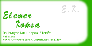 elemer kopsa business card